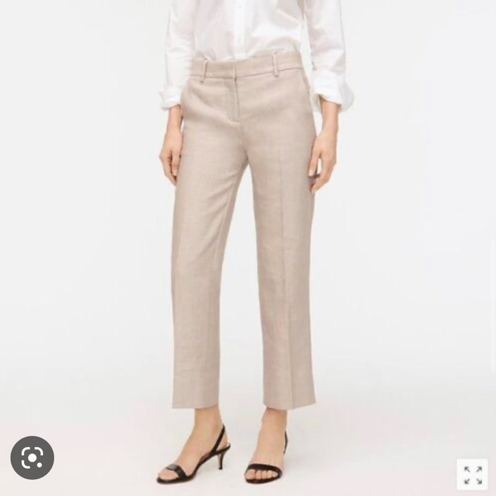 NWOT J. Crew linen blend high rise Peyton wide leg pant in natural beige